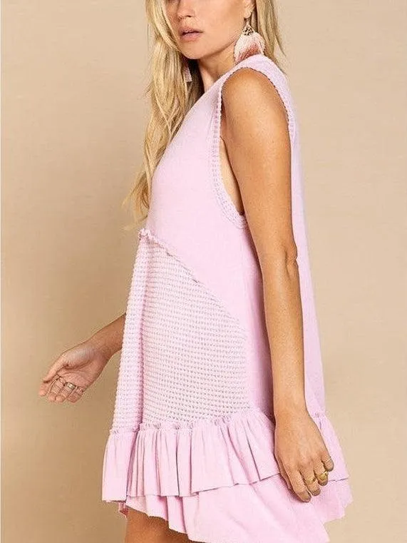 Sleeveless   Ruffled Tunic Mini Dress