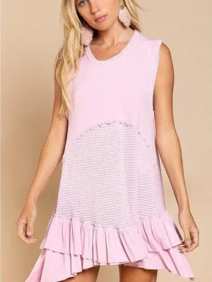 Sleeveless   Ruffled Tunic Mini Dress