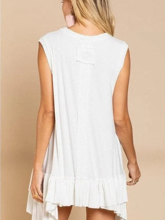 Sleeveless   Ruffled Tunic Mini Dress