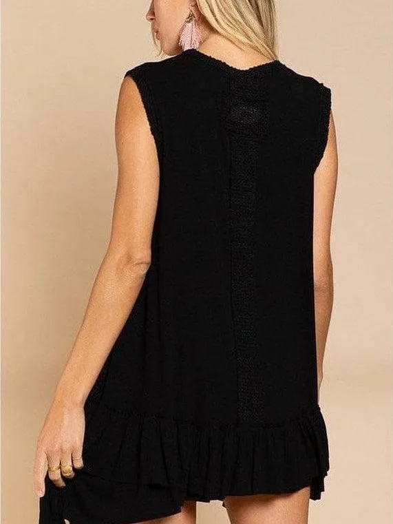 Sleeveless   Ruffled Tunic Mini Dress