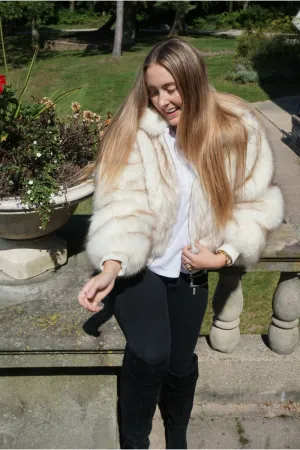 Snow White Faux Fur Bomber Jacket