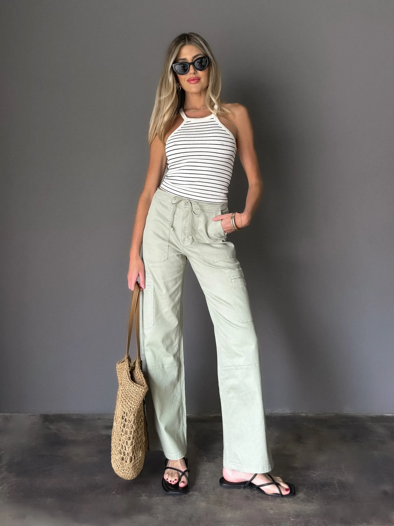 Sorrento Cargo Pants in Dusty Sage