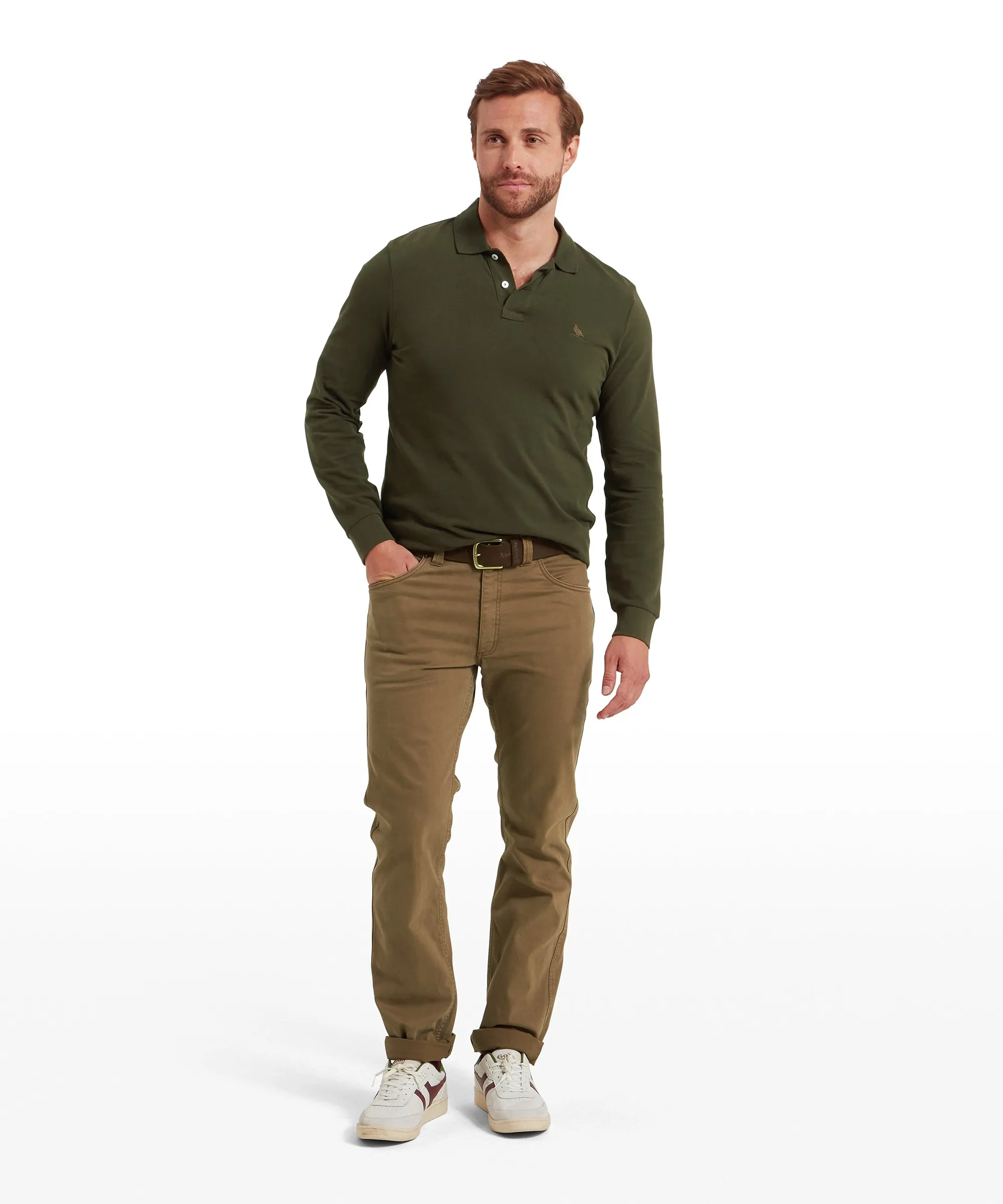 St Ives Long Sleeve Polo Shirt - Forest