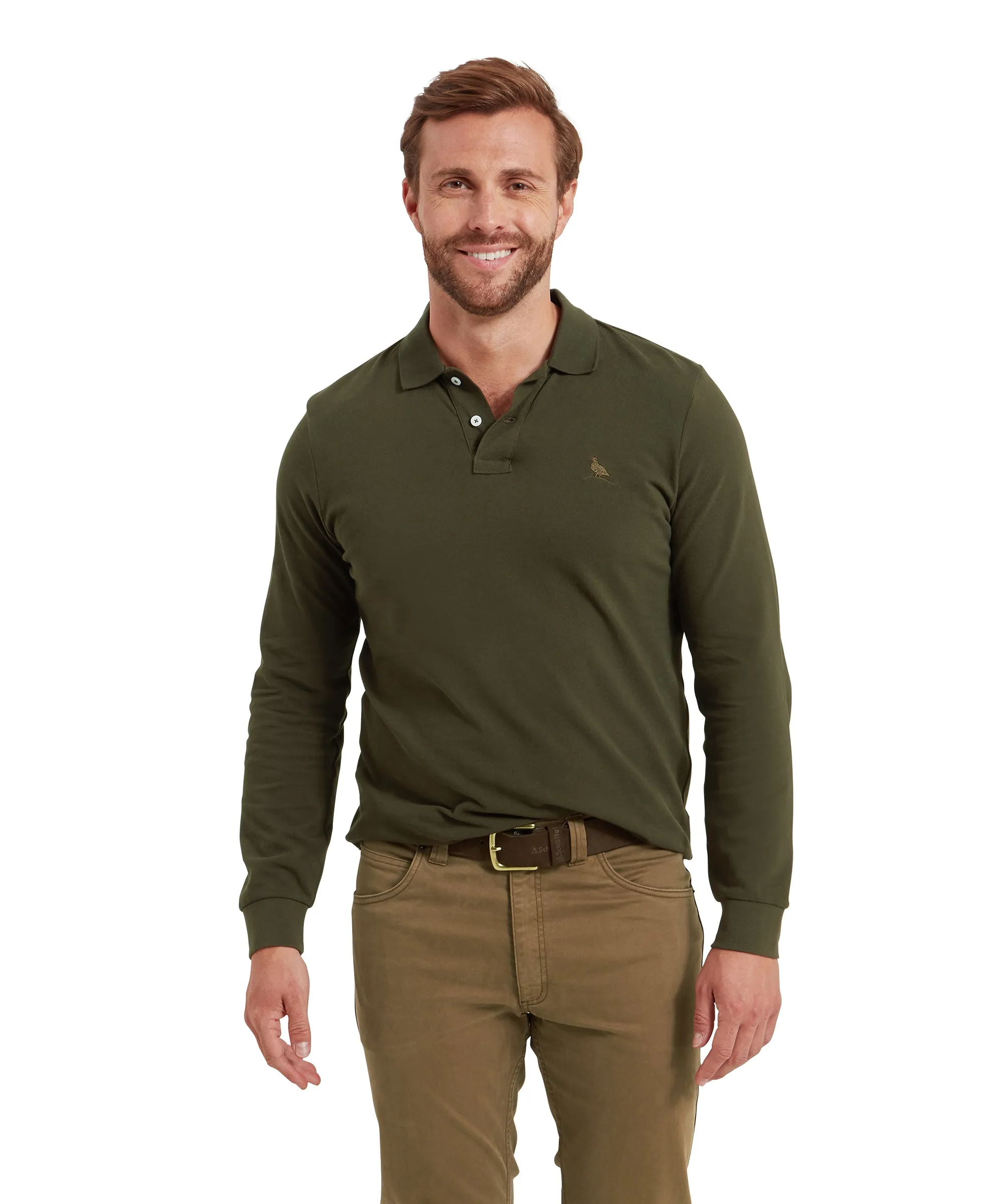 St Ives Long Sleeve Polo Shirt - Forest