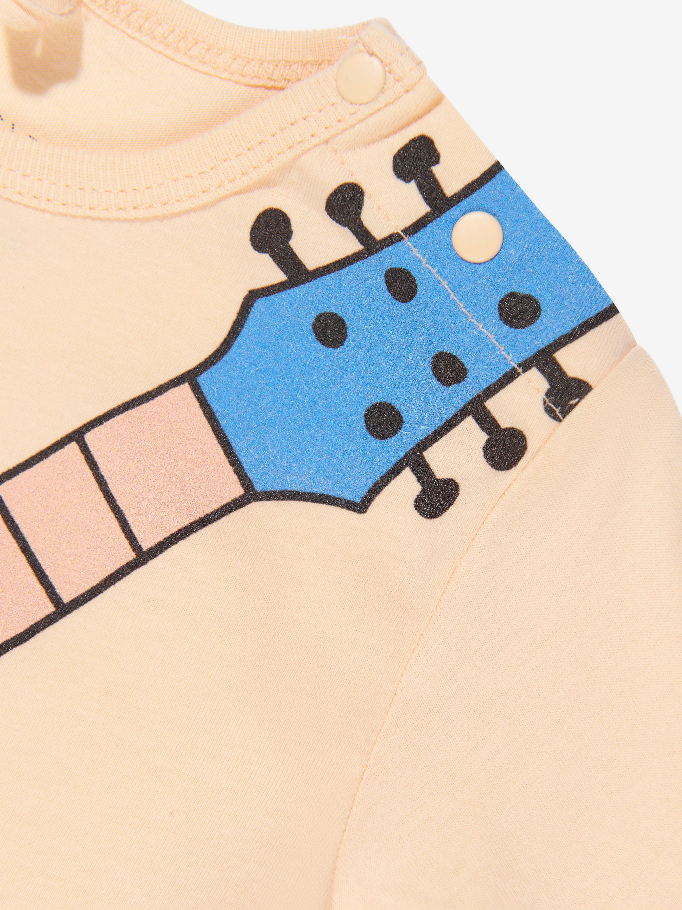 Stella McCartney Baby Girls Guitar Print Romper in Pink