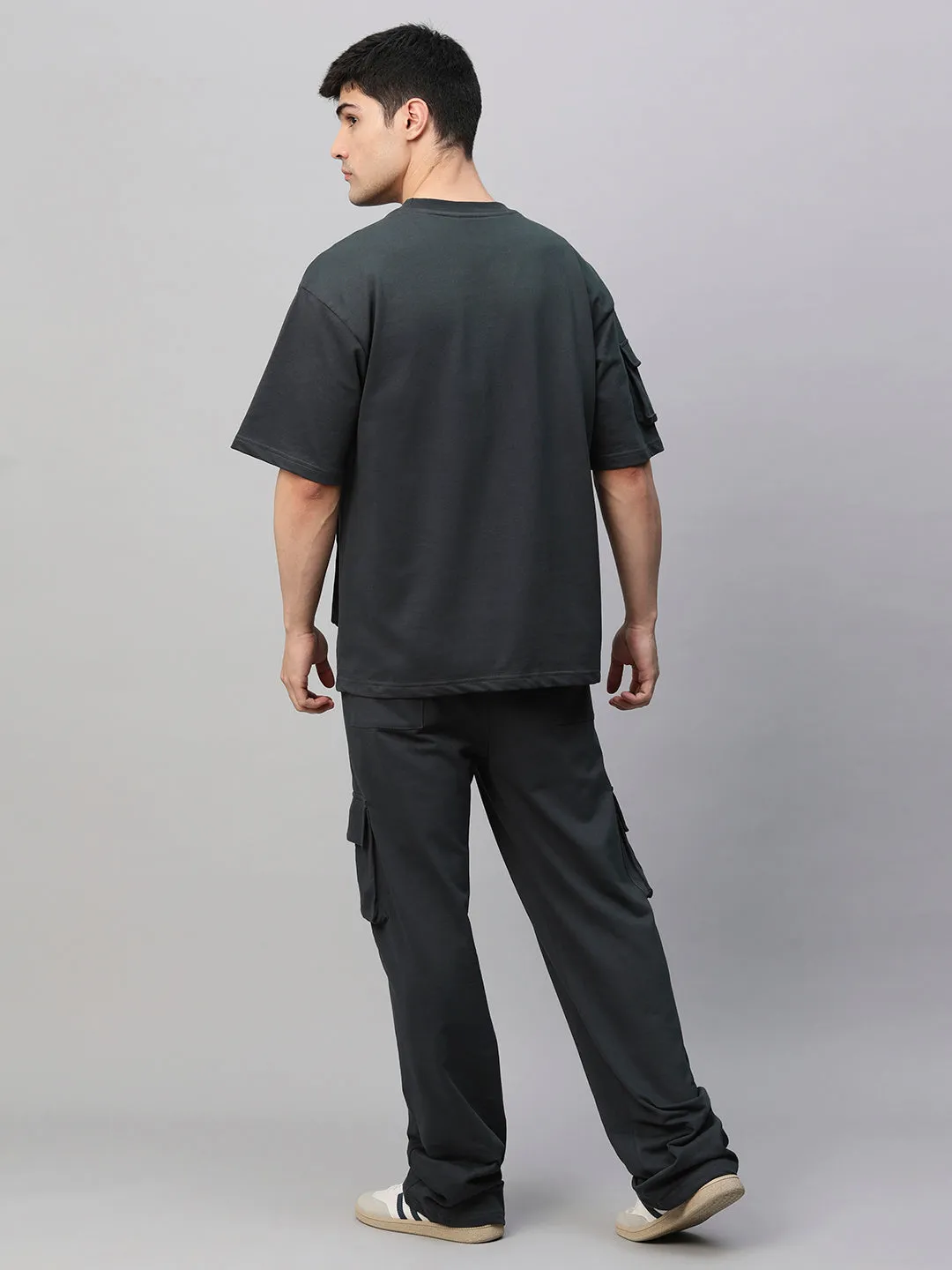 Streetwear Cargo Co-ord Set - Dark Grey