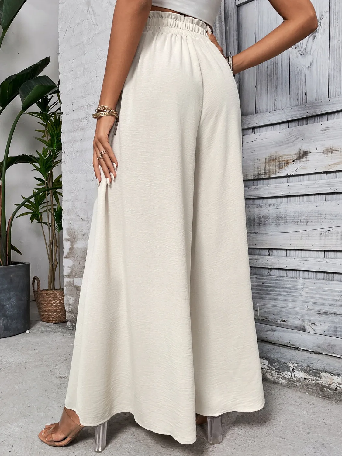 TEEK - Tied High Waist Wide Leg Pants