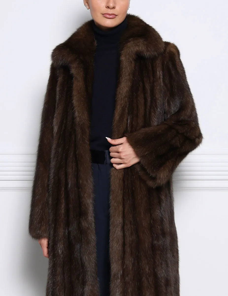 The Fia Russian Sable Fur Flounce Coat