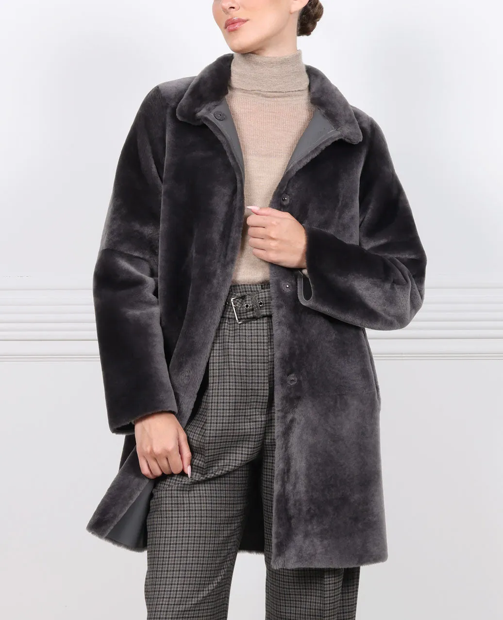 The Jenna Shearling Coat in Multiple Colors