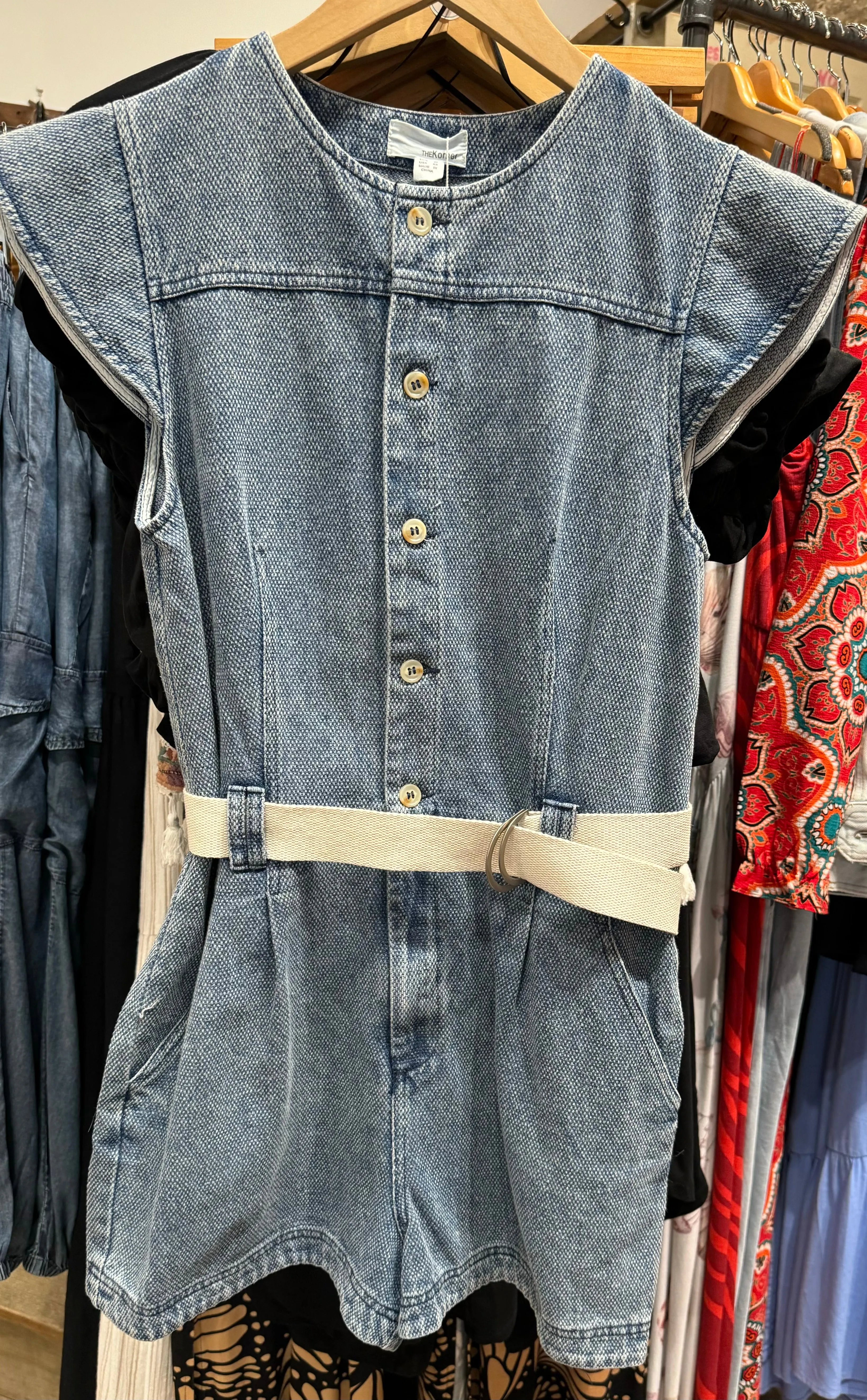 THE KORNER DENIM ROMPER