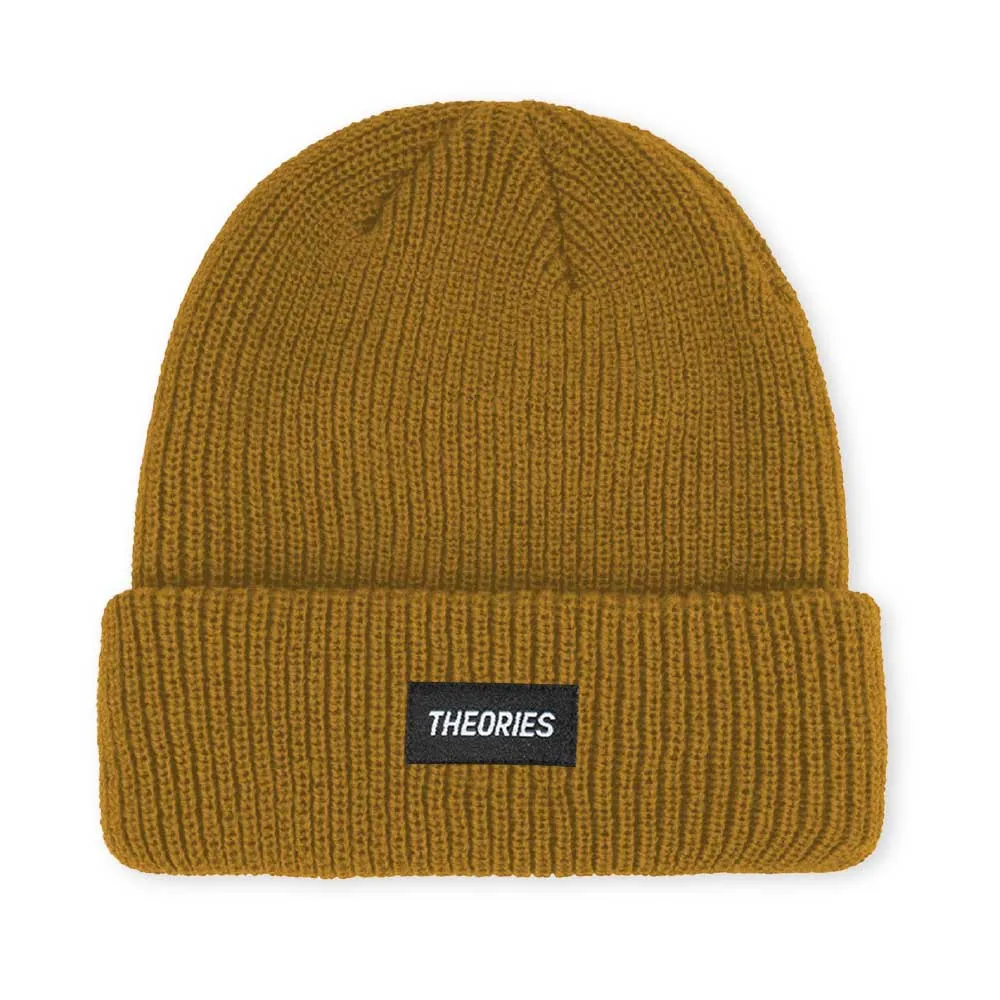 Theories STAMP LABEL Rib Knit Beanie Mustard