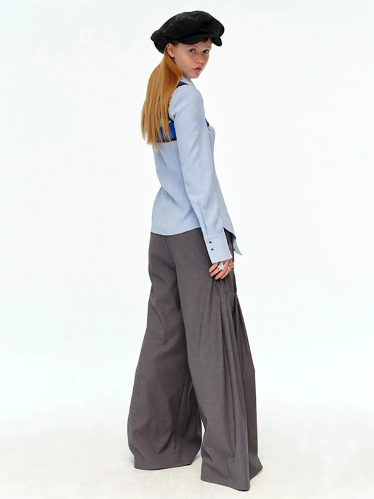 TIE ROPE low waist mopping trousers