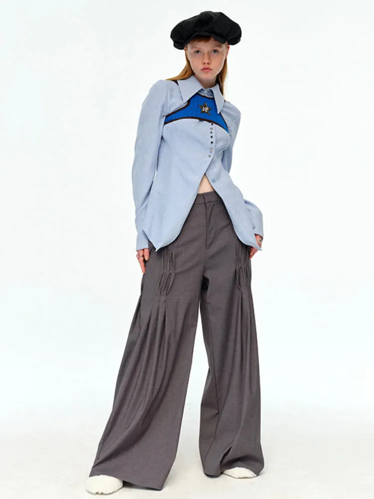 TIE ROPE low waist mopping trousers