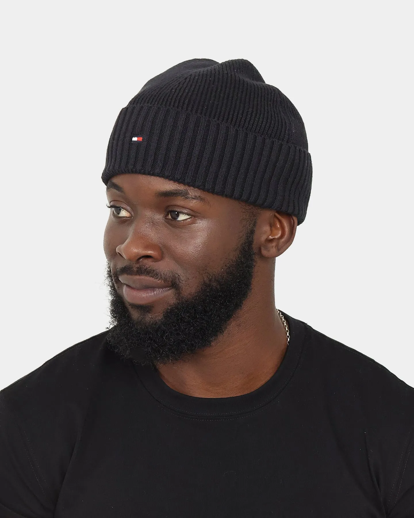 Tommy Jeans Essential Rib Short Beanie Black