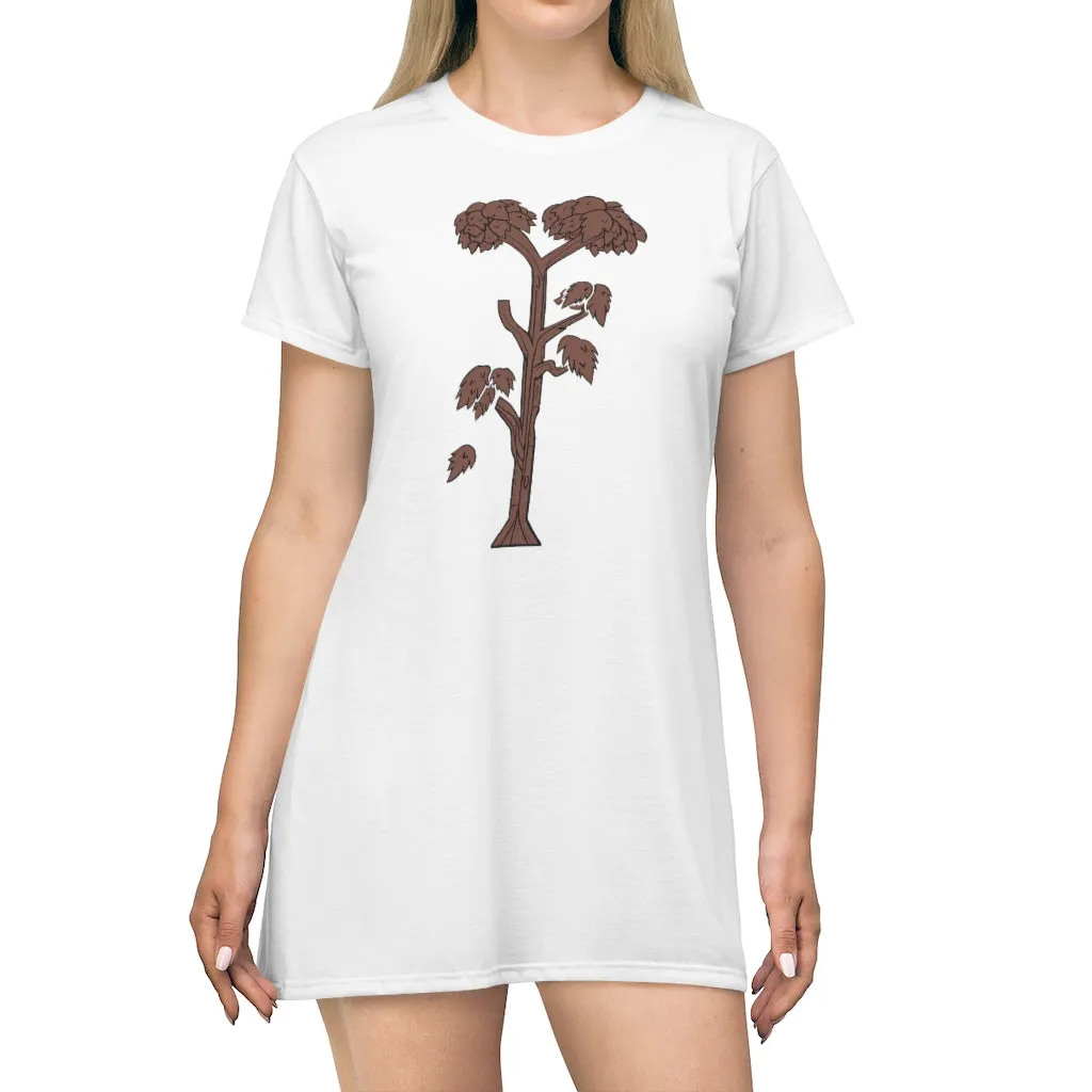 Tree All Over Print T-Shirt Dress