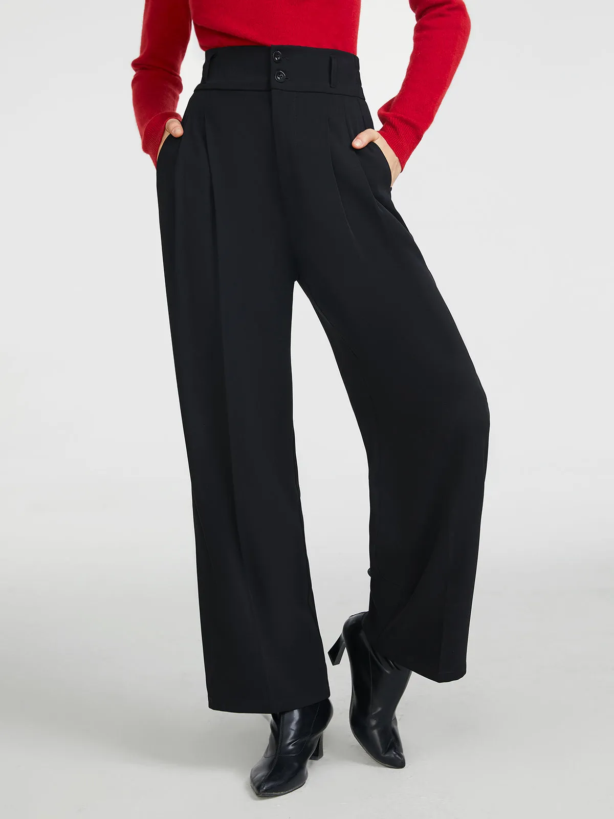 Two-Button High Waist Pants