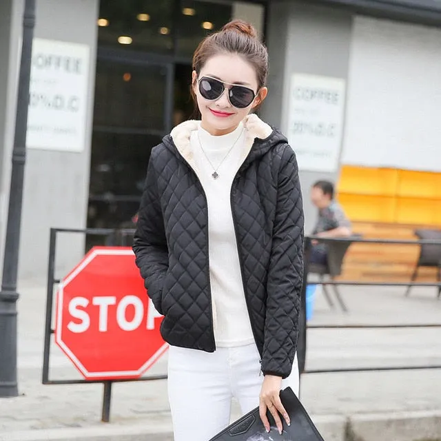 VenusFox Parkas hooded basic jackets Winter Coats