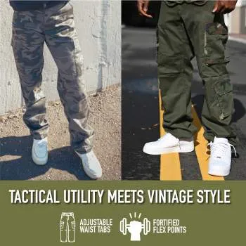 Vintage Style Camo Paratrooper Fatigue Pants