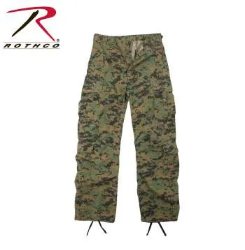 Vintage Style Camo Paratrooper Fatigue Pants