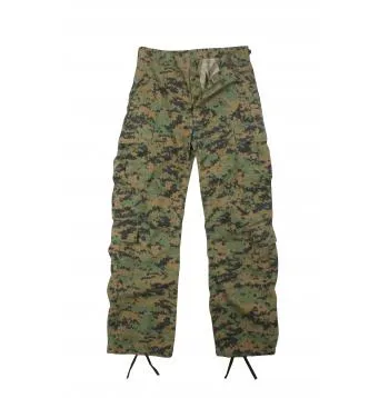 Vintage Style Camo Paratrooper Fatigue Pants