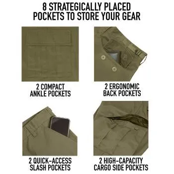 Vintage Style Camo Paratrooper Fatigue Pants