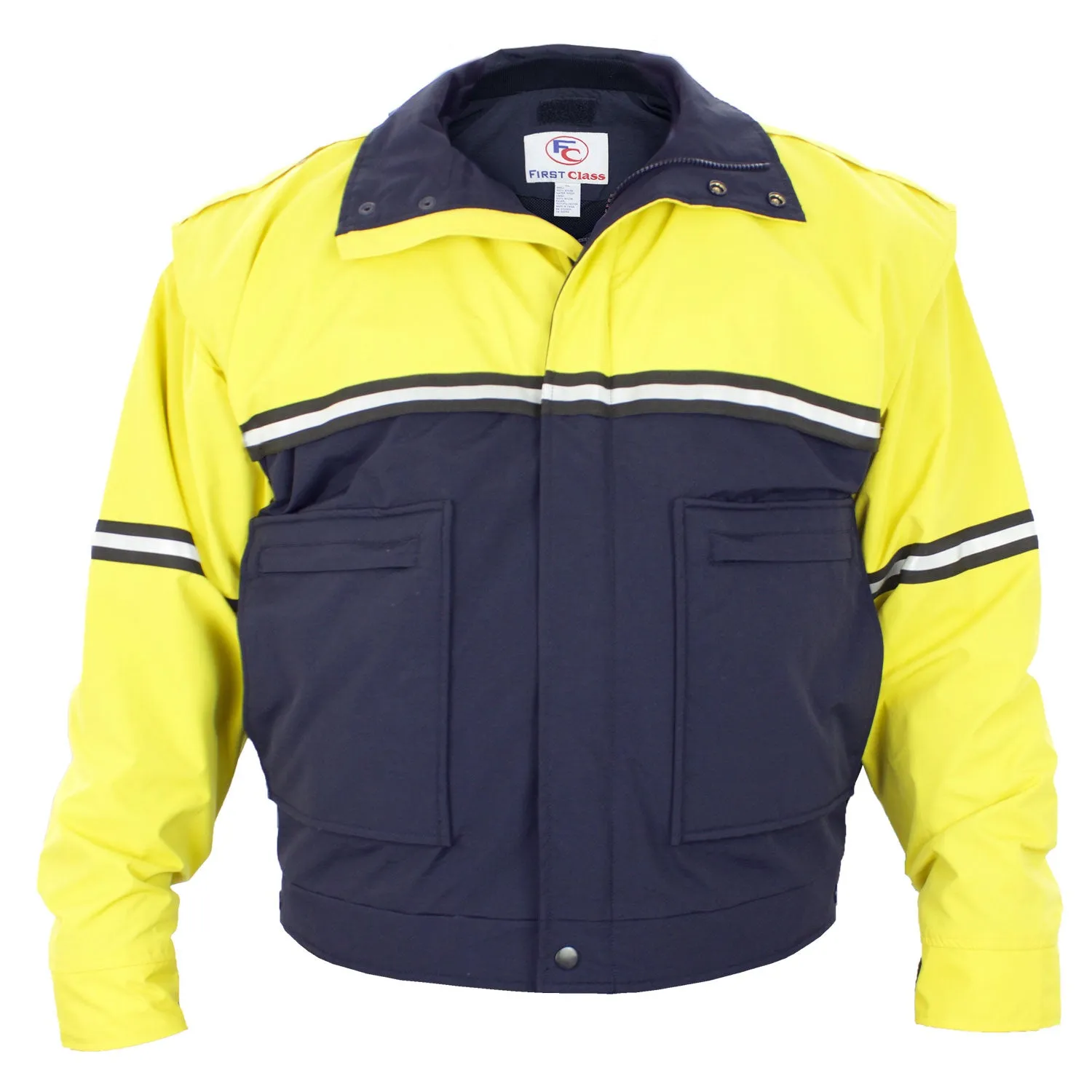 Water Proof Zip-Off Sleeve Bike Patrol Jacket with Removable Liner