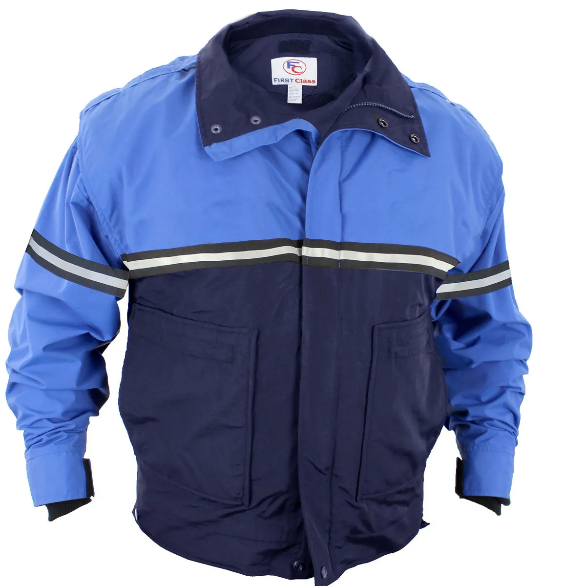 Water Proof Zip-Off Sleeve Bike Patrol Jacket with Removable Liner