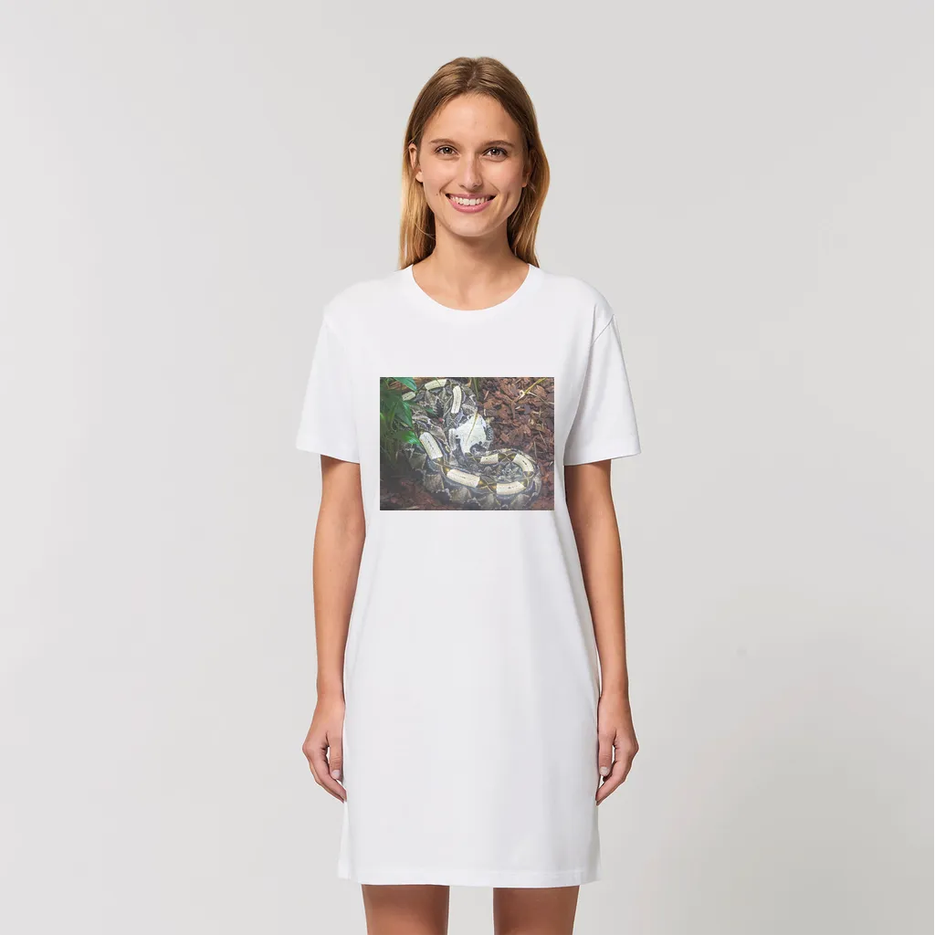 White Snake Organic T-Shirt Dress