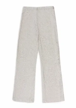 Wide-Leg Sequin Trousers