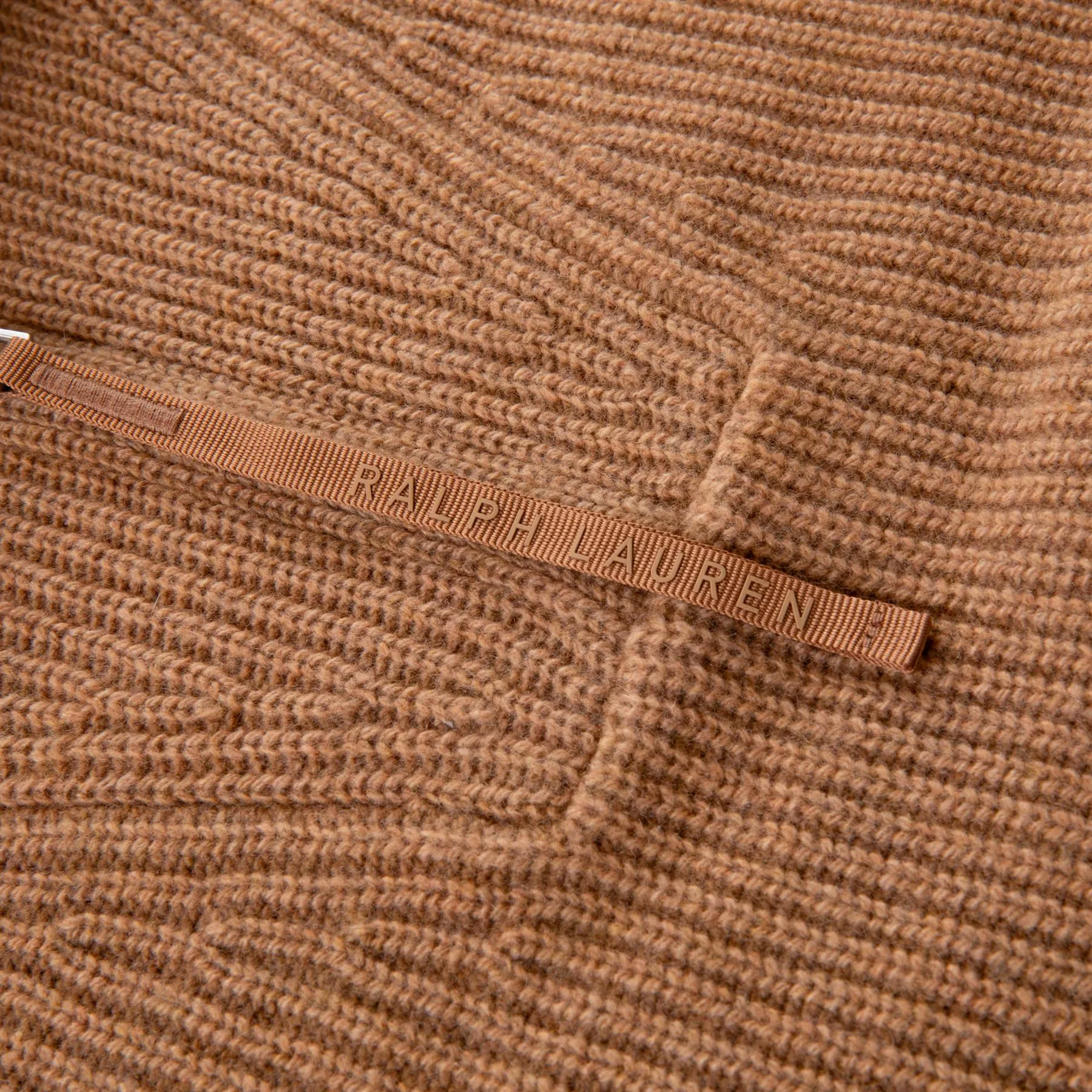 Womens Cashmere Half Zip Cardigan Camel - 2025