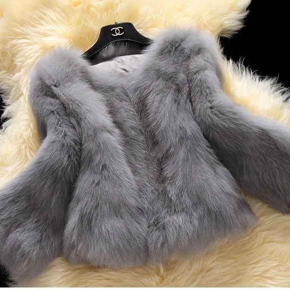 Women's Fur Coat With Fox Fur