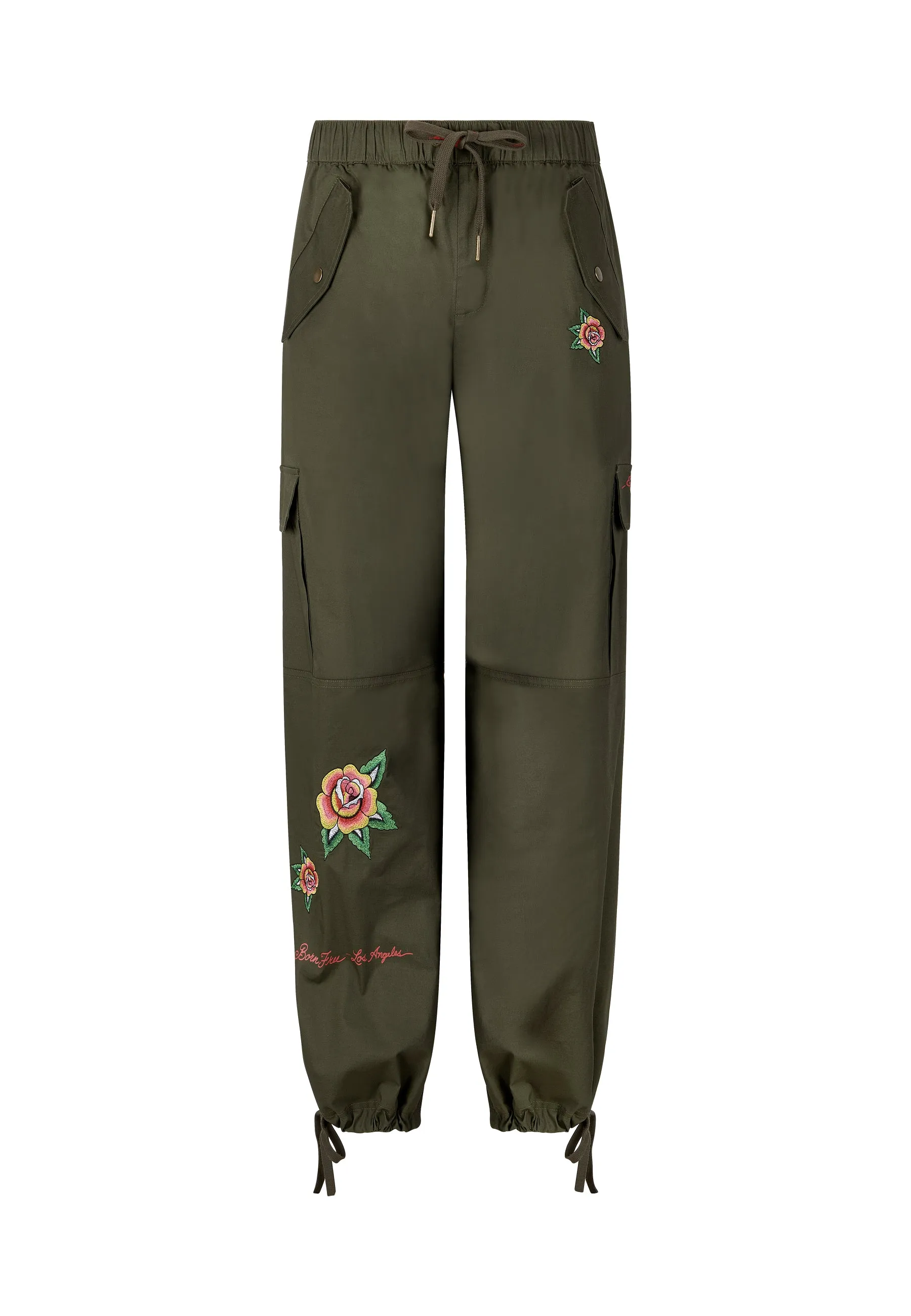 Womens La-Cobra Cargo Pants Trousers - Olive