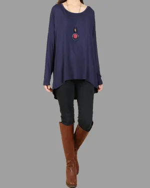 Women's oversized top, bottoming top, long sleeve tunic top, Modal Cotton t-shirt(Y1818)